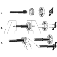 Schraubenköpfe, Rändel M4x13, schwarz (100/VPE)